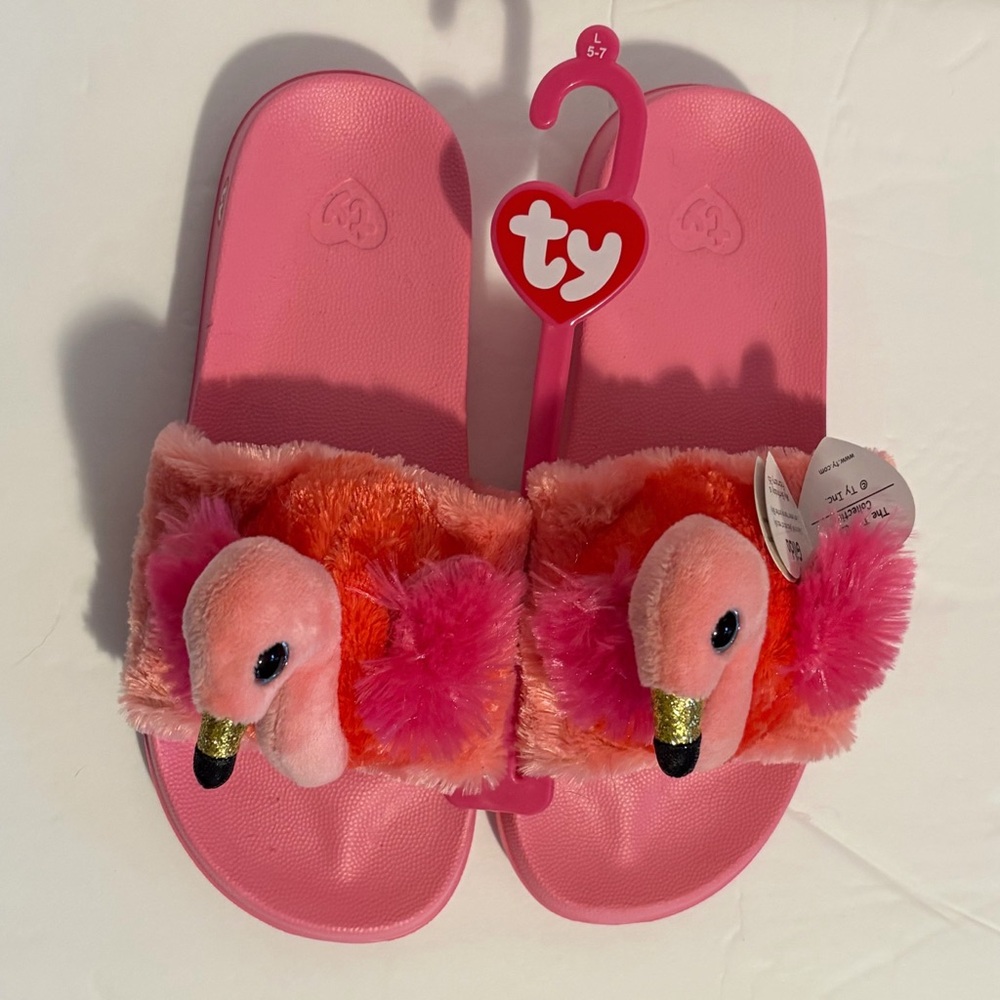 Ty Pink Flamingo Sandals/Slippers - Picture 2 of 4